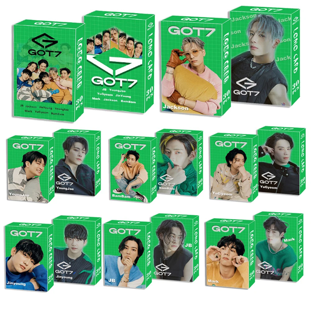 30PCS/Set Kpop GOT7 New Album Lomo Cards Self Made Coated Paper HD Printed Album Photocards Photo Card for Fans Collection Gift