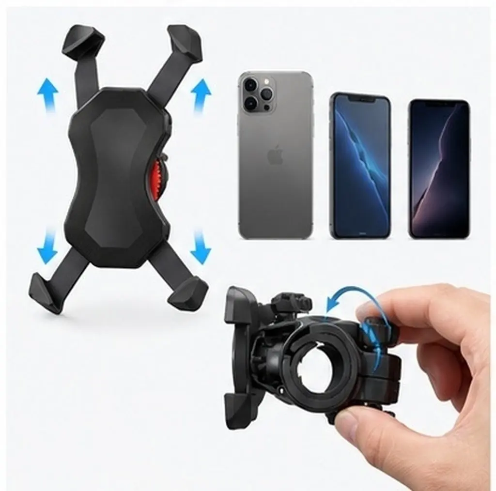Adjustable Black Phone Holder Shockproof for Electric Motorcycle Mountain Bike Mobile Bracket Stand Tight Non-Slip Bike Phone