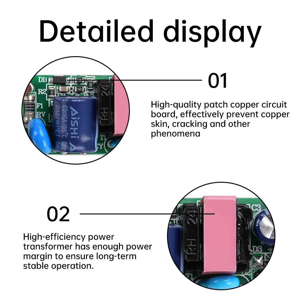 12V 0.5A 6W LED Driver Suitable for Constant Voltage Driving Power Supply of Bathroom Mirrors and Headlight Strips