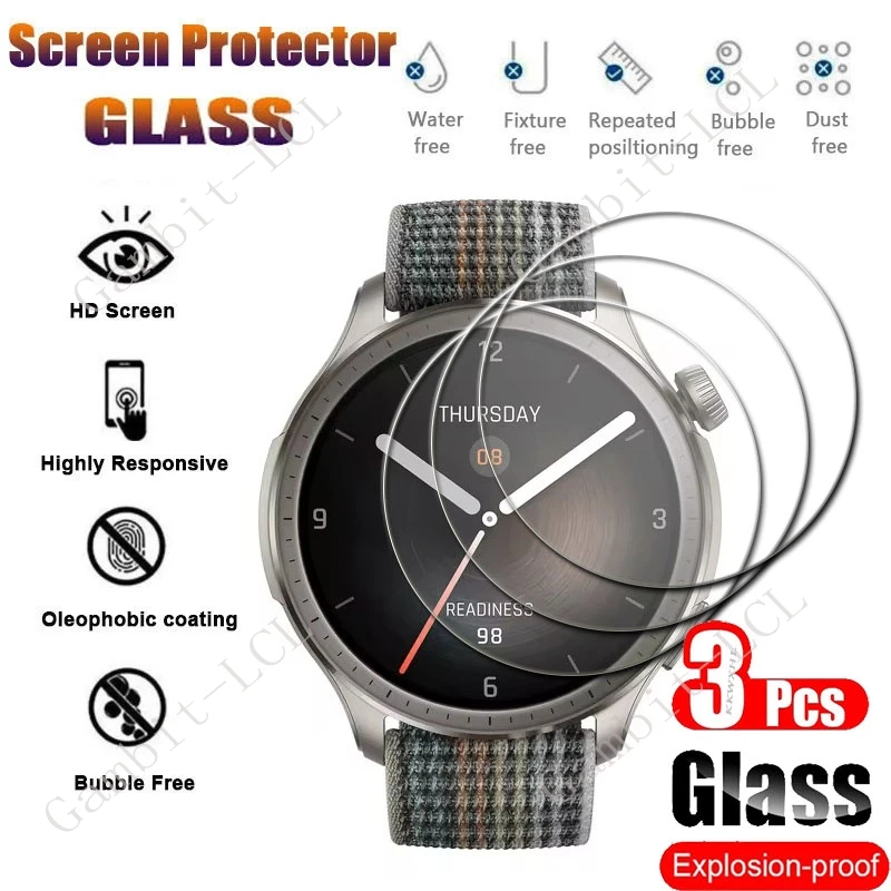 3PCS 9H Tempered Glass Screen Protector For Amazfit Balance Pace Falcon GTR 42mm 47MM GTR4 4 GT-Rex Ultra SmartWatch Cover Film