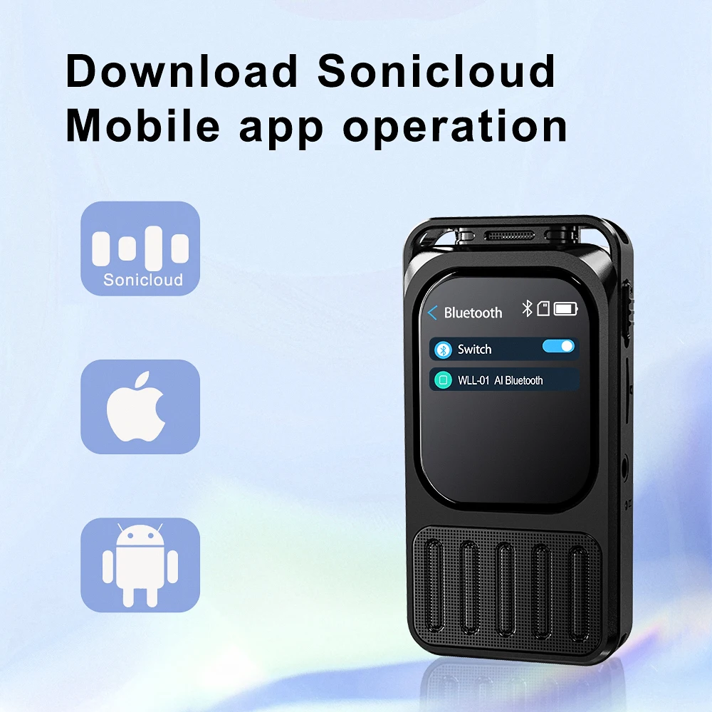 

Диктофон Vandlion V78 с ИИ, точность транскрипции 95%, умное обобщение, подключение по Bluetooth, приложение, поддержка нескольких языков