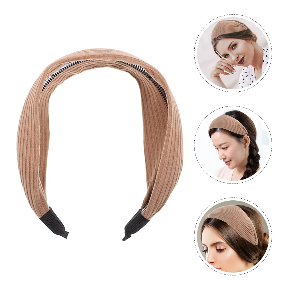 

2pcs Wide Non-Slip Headband For Women Fashion Hairband Sturdy Knitted Hair Accessories Costume Headdress Decorative Headbands