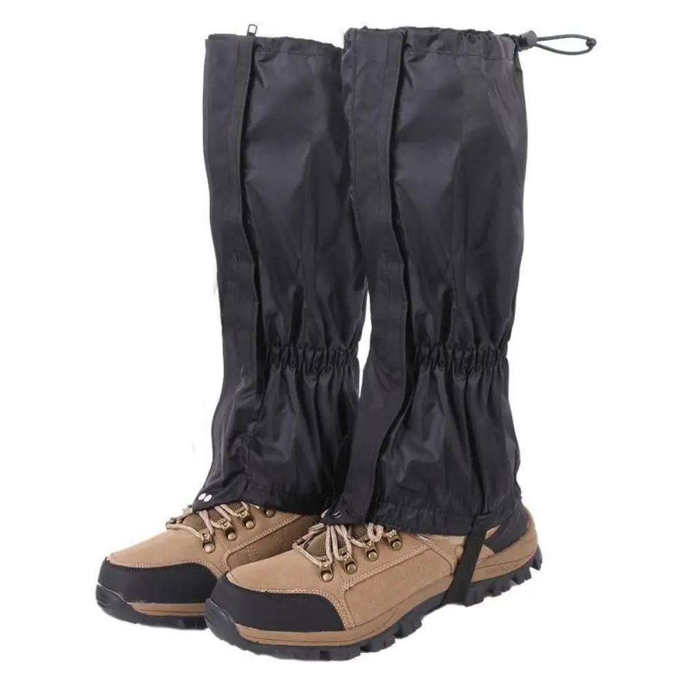 Polainas de perna de inverno ao ar livre de tubo longo manter quente calças à prova dwaterproof água sapatos capa com zíper cinta elástica pernas proteção guardas