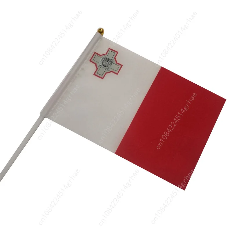 Malta Hand Waving Flag Maltese Flag Small Mini Hand Held Flags 10 Pcs 14x21cm  Sporting Event Support Handheld Flag