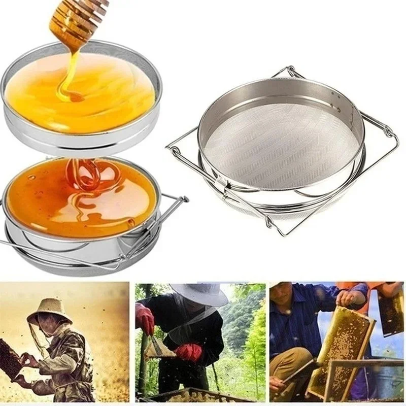 2026 Stainless Steel Honey Strainer, Double Sieve Honey Filter Kit, Beekeeping Equipment Honey Container for Apiary Use