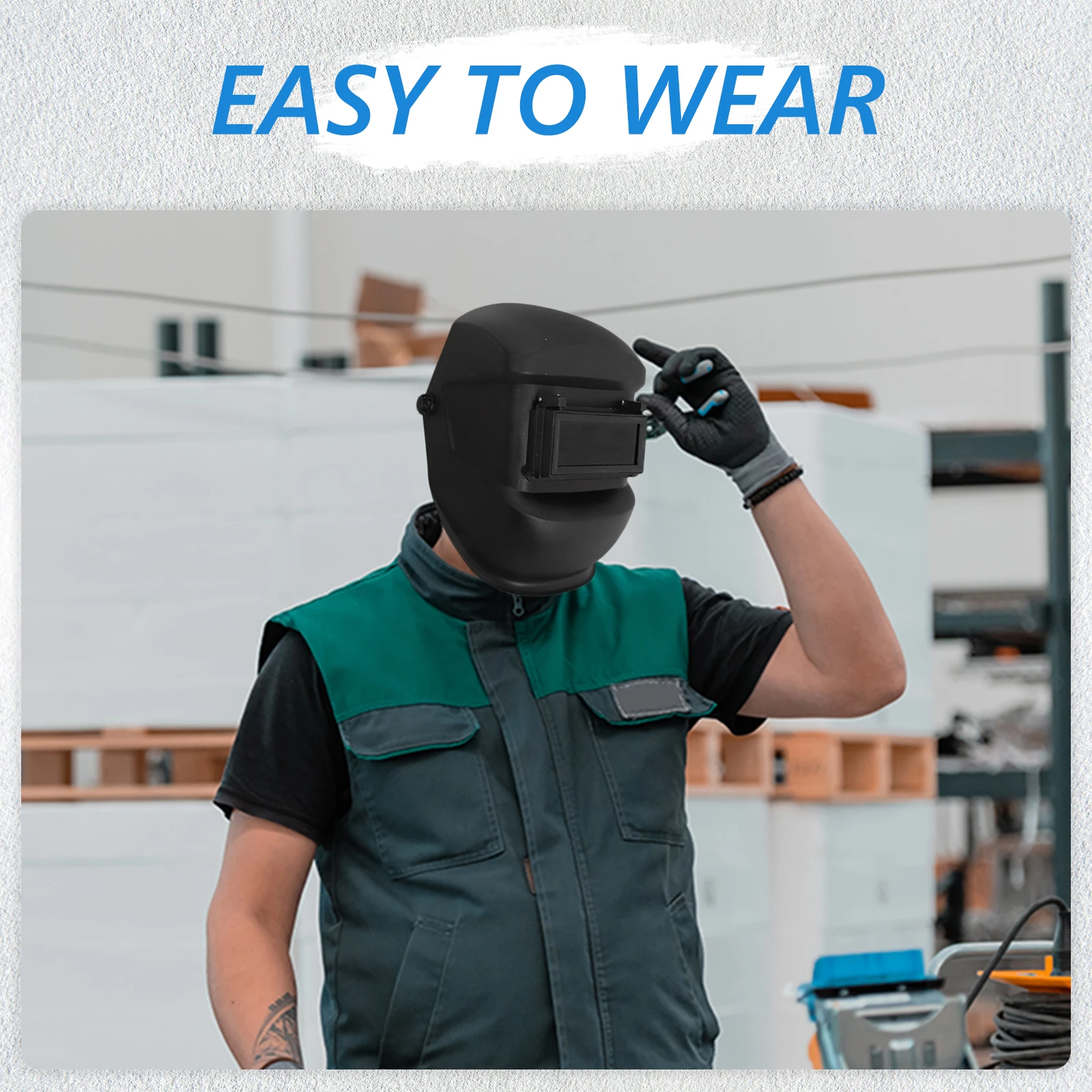 Welding Headgear Adjustable French Style Heat Resistant Flip Up Welding Mask High Transparency Durable Welder Protection