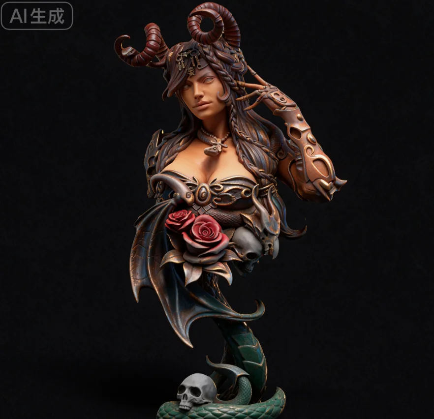 

1/10 Resin bust model kits beauty figure colorless and self-assembled（Special Offer）A-1613