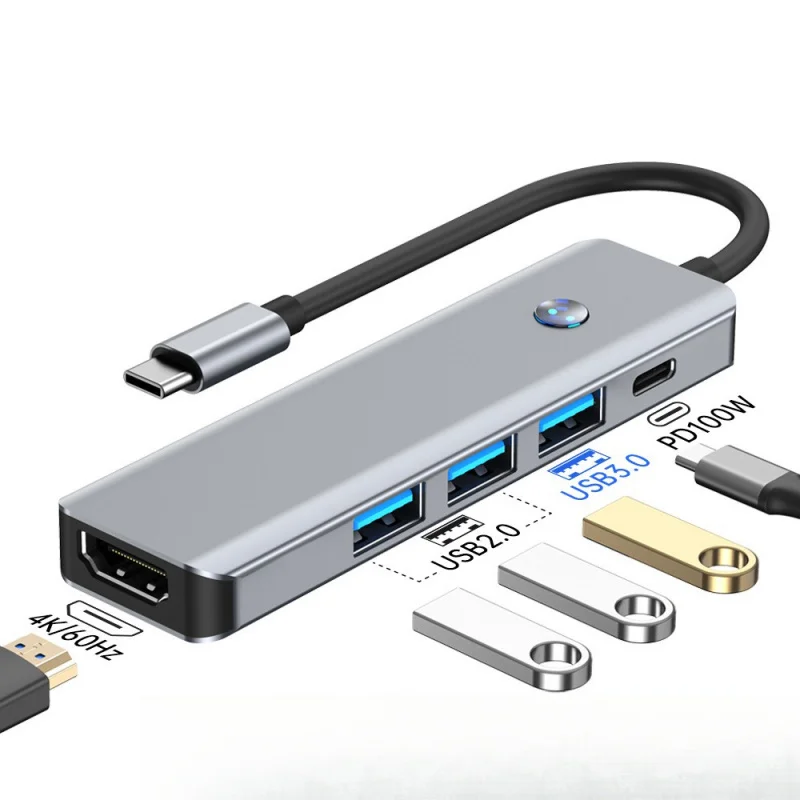 TYPE-C Docking Station Hub 3.24K 60Hz One-Key Screen Off Laptop 7-in-1 Docking Station