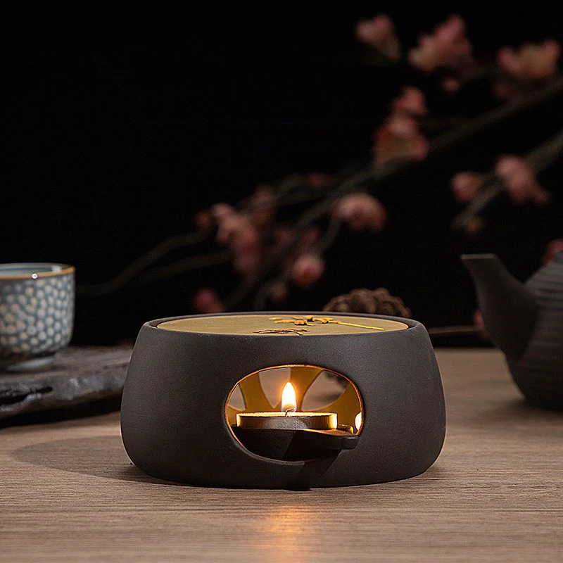 Ceramic Teapot Warmer Tea Warmer with Tealight Tray Candle Furnace Warm Tea Stove Household Tea Pot