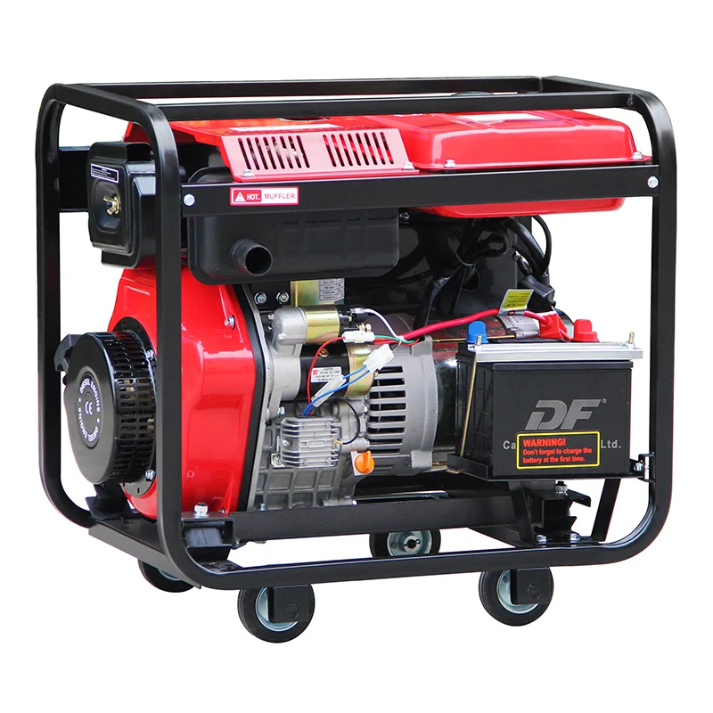 6kw 50Hz Frequency 220V Output Open-Frame DG8000E Portable Diesel Generator for Home Single Phase Silent Type