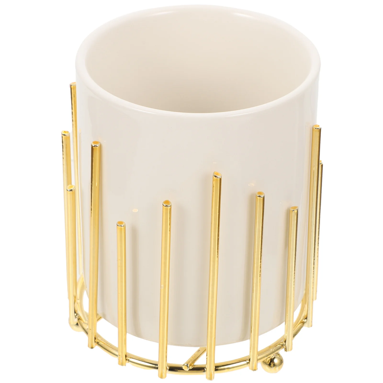 

Iron Art Pen Holder Desktop Organizer Makeup Brush Container Pencil Holder for Office Study Library Pencil Cup