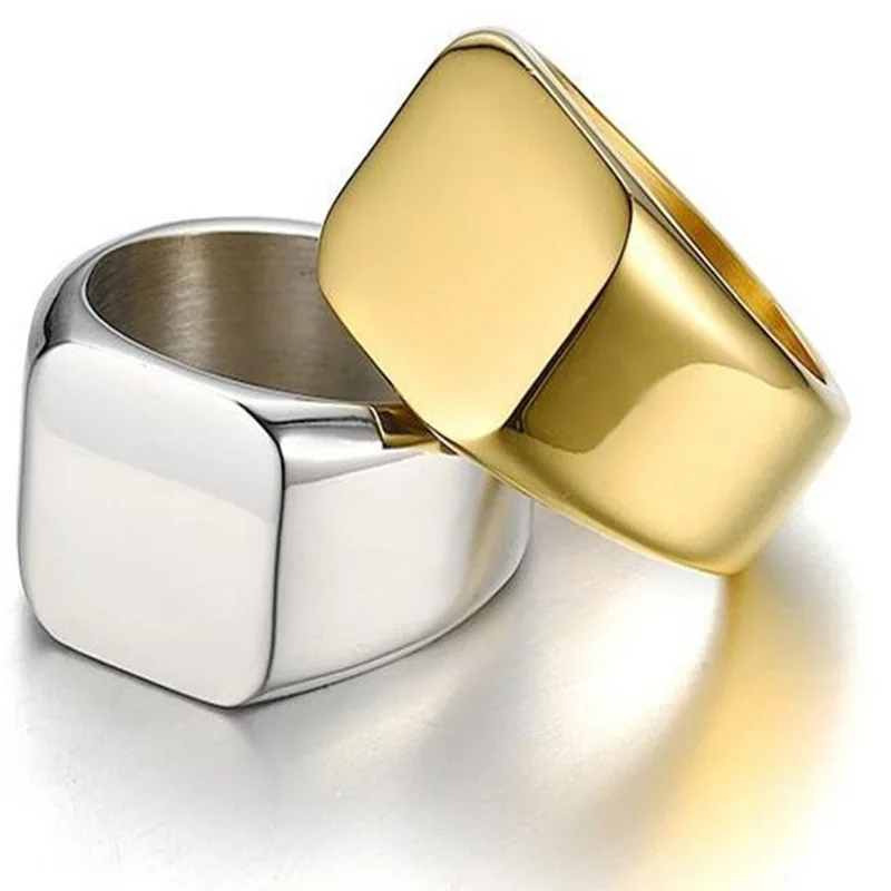 New Arrival Men\'s Ring Men\'s Domineering Business Ring Type Glossy Square Luxury Jewelry for Men Wholesale TRENDY