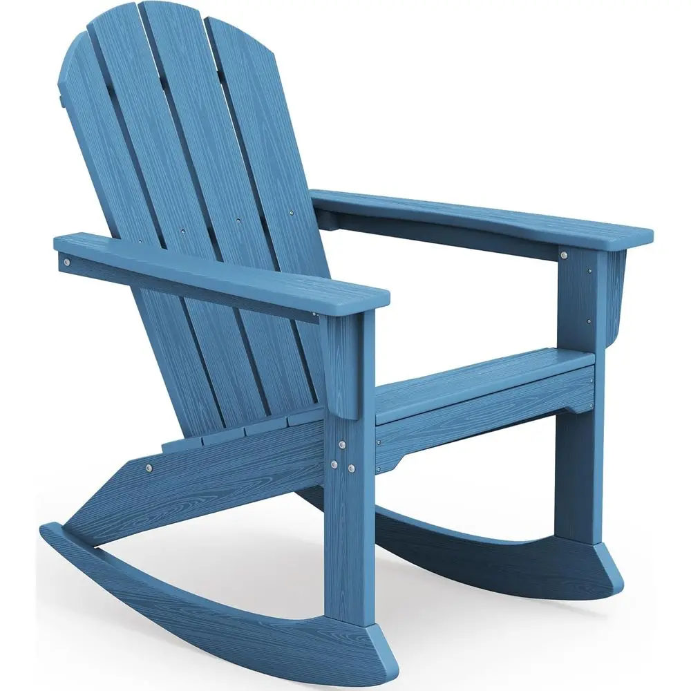 

Weather-Resistant HDPE Outdoor Rocking Chair, Navy Blue for Porch, Patio, or Lawn