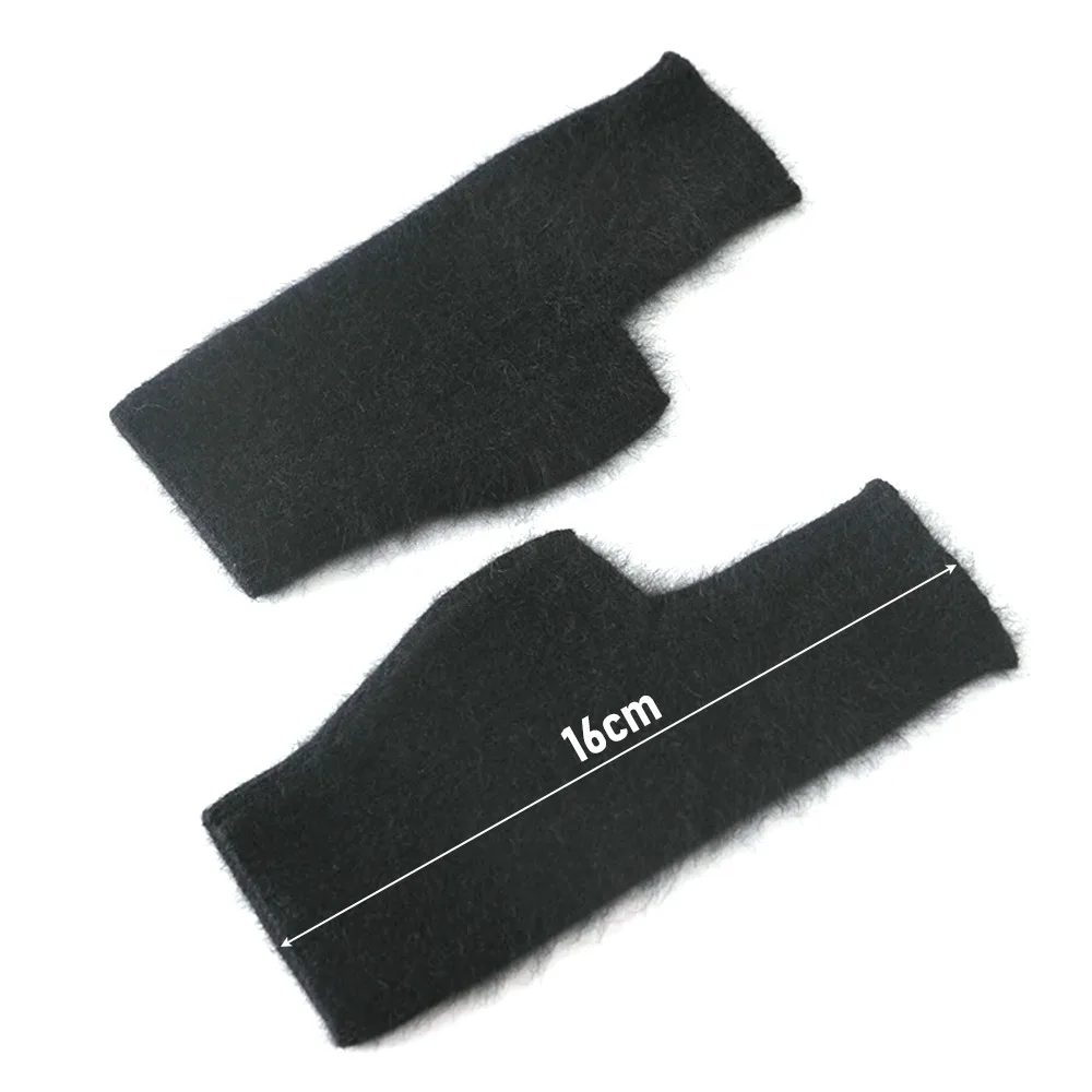 Protable Wool Mink Cashmere Gloves Fingerless Thick Knitted Wool Glove Windproof Cold Proof Exposed Finger Warm Gloves Winter
