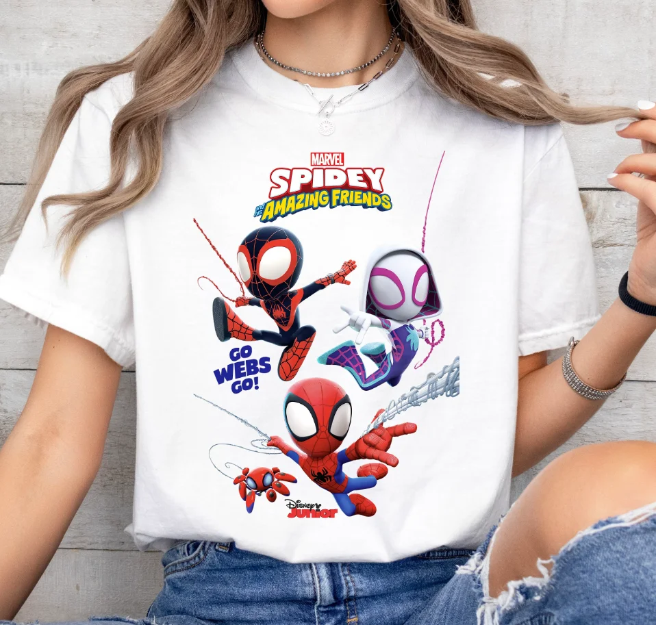 

Marvel Spidey and His Amazing Friends Posters Shirt Spidey Miles Ghost-Spider Shirt MCU Fans Shirt Disneyland Vacation Trip Gift