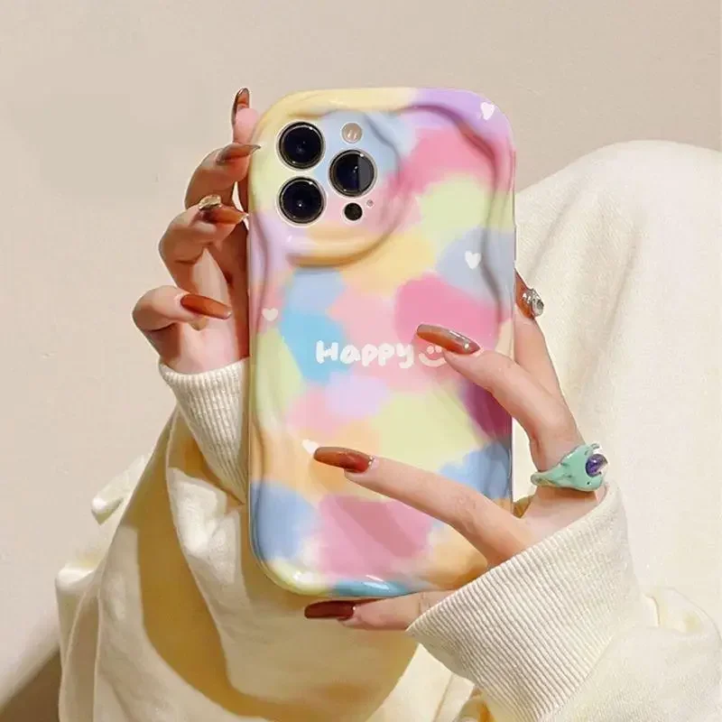 Coque de téléphone à motif floral ondulé pour OPPO, étui pour Realme C53 C55 C11 2021 C33 C31 C35 C21Y C25Y C20 C21 C12 C15 C25 C30 C30S C25S 5 5i