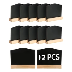 12PCS Mini Chalkboard Signs Kitchen Notes Chalk Boards Small Blackboard Message Tabletop Board With Stands 10X7.2Cm