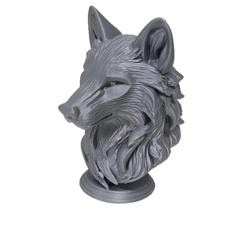 3D Printed Wolf Head Ornament Creative Desktop Craft Stylish Decor for Bedroom Bookshelf Office Table