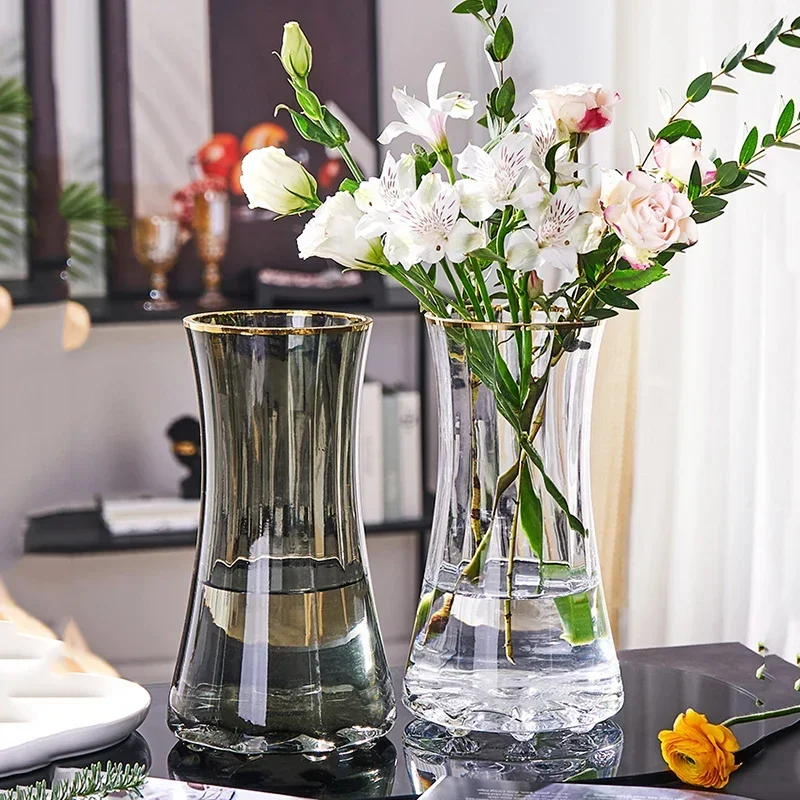 

Design Transparent Vase Cristal Glass Large Art Casa Accessories Hydroponie Bedroom Vasos Decorativos