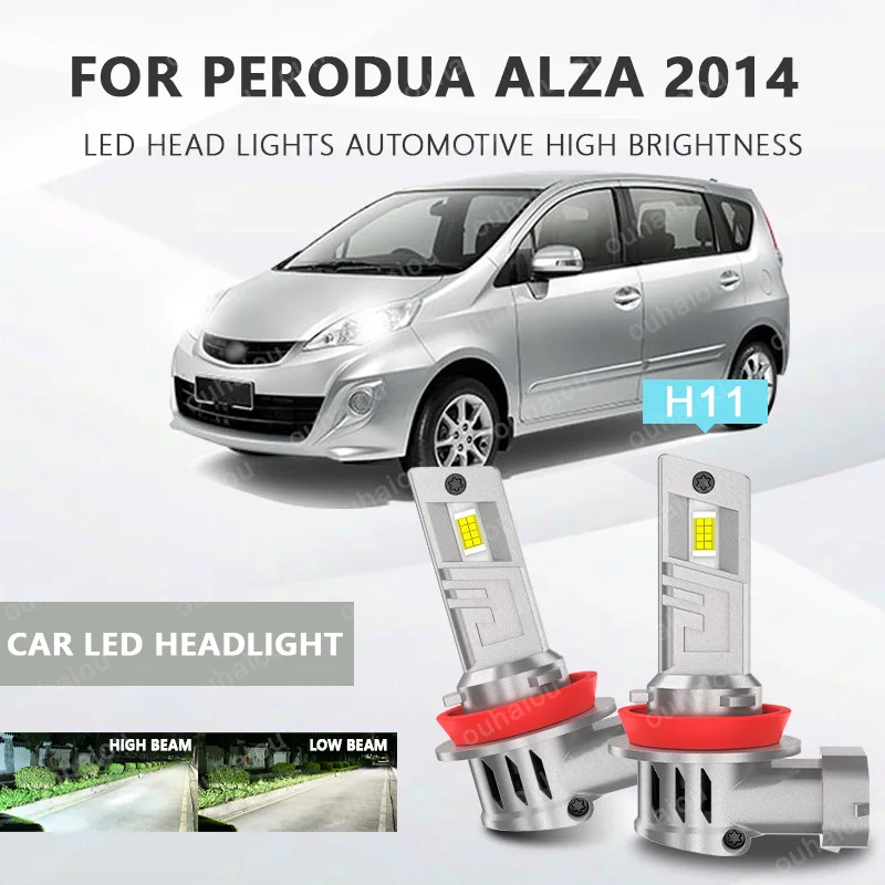 

2Pcs H8 H11 LED Headlight LED Lights Head Lamp for Car LED Headlight Bulb with heat sink For PERODUA Alza 2014