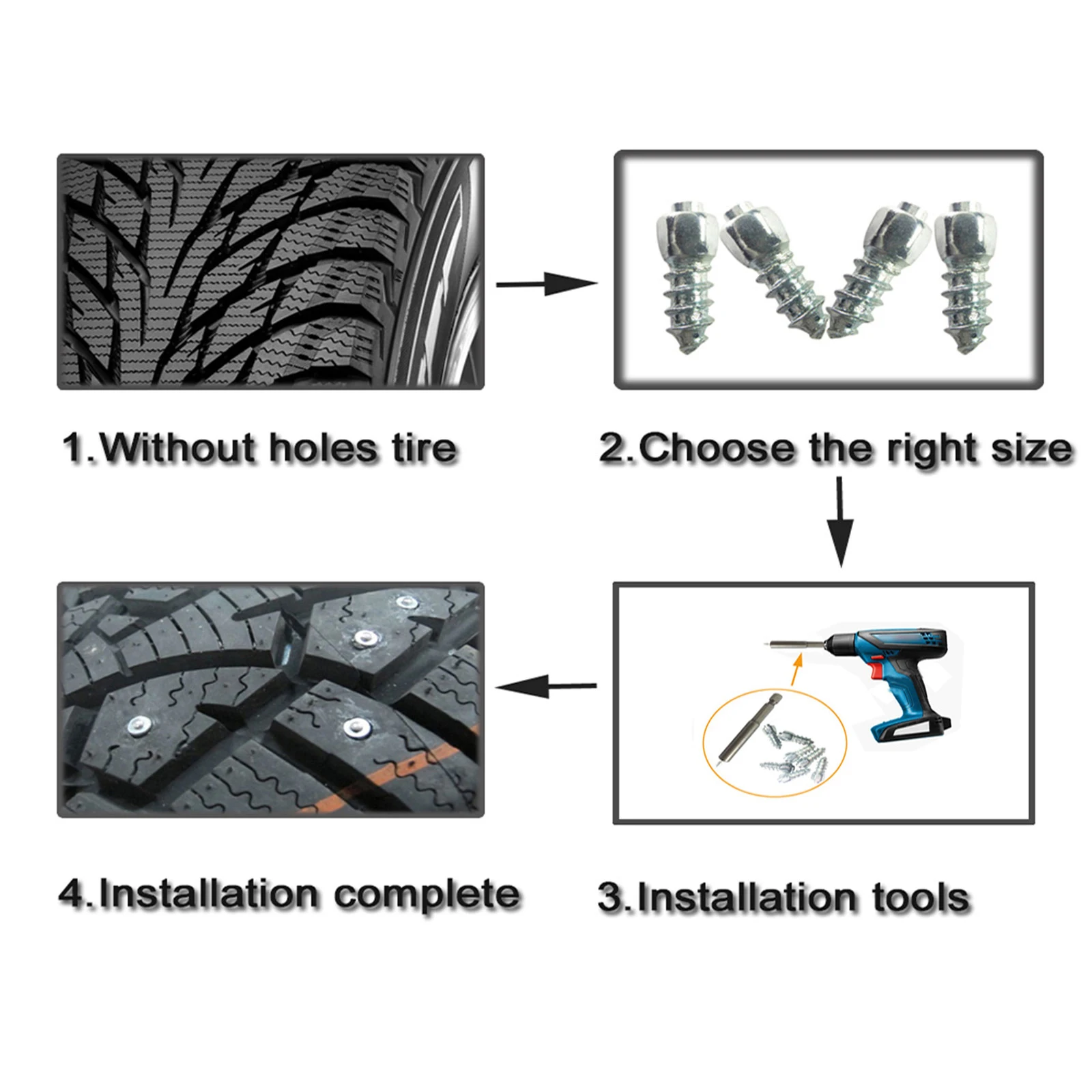 100Pcs Tire Studs Snow Spikes Bike Anti-Slip Screw Tire Spikes Winter Bicycle Anti-ice Supplies Dropship