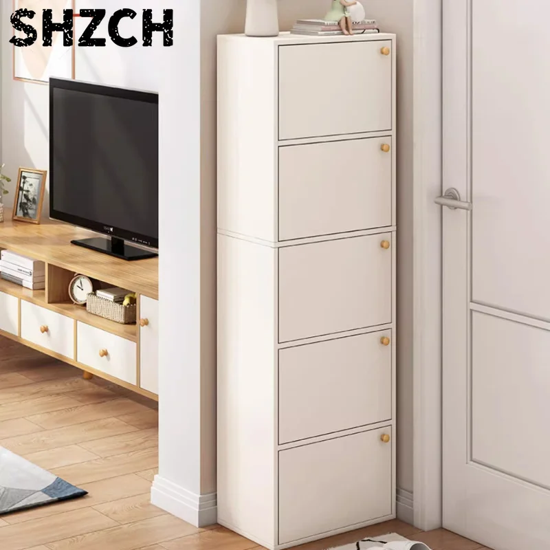 New New Home Shoe Cabinet, 2025 Trending Corridor Storage Unit, Simple Small Space Shoe Rack, Narrow Single-Door Storage Shelf - Aliexpress Deal