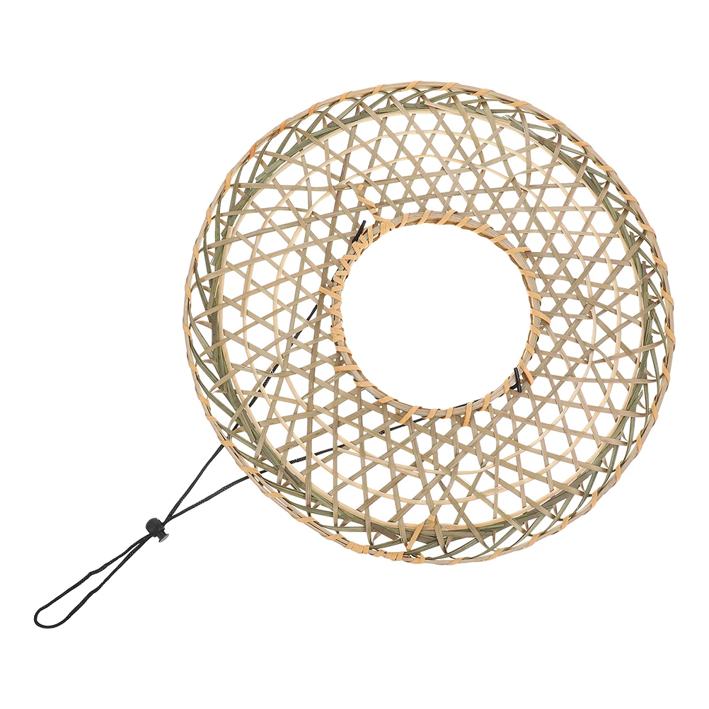 

Bamboo Woven Hollow Design Photoshoot Props Chinese Straw Cone Hat Sunshade Samurai Costume Accessories Summer Beach Party