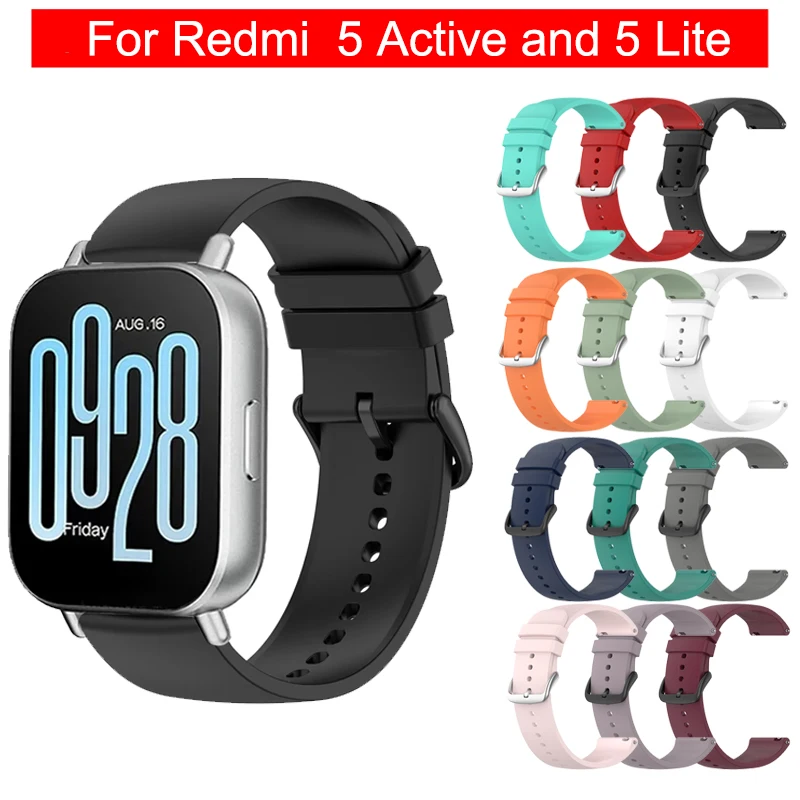 Sports Silicone Strap for Redmi Watch 5 Active 22mm Band Bracelet for Xiaomi Redmi Watch 3 Active 3 Lite Wristband Accessories