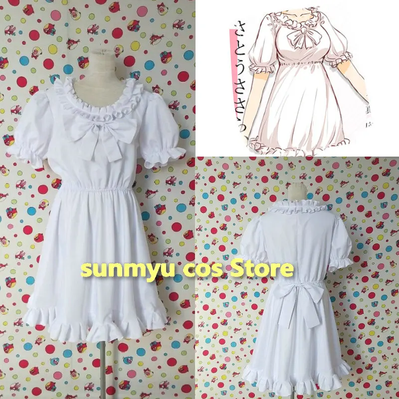 

CeVIO Project Sato Sasara Cosplay Costume Sato Sasara White Dress Halloween