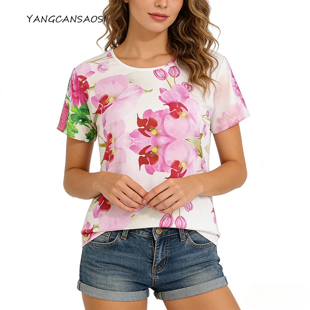 

Simple 100% Natural Mulberry Silk Satin Top, Women's Round Neck Short Sleeved Casual T-shirt, 2026 Summer New Clothing