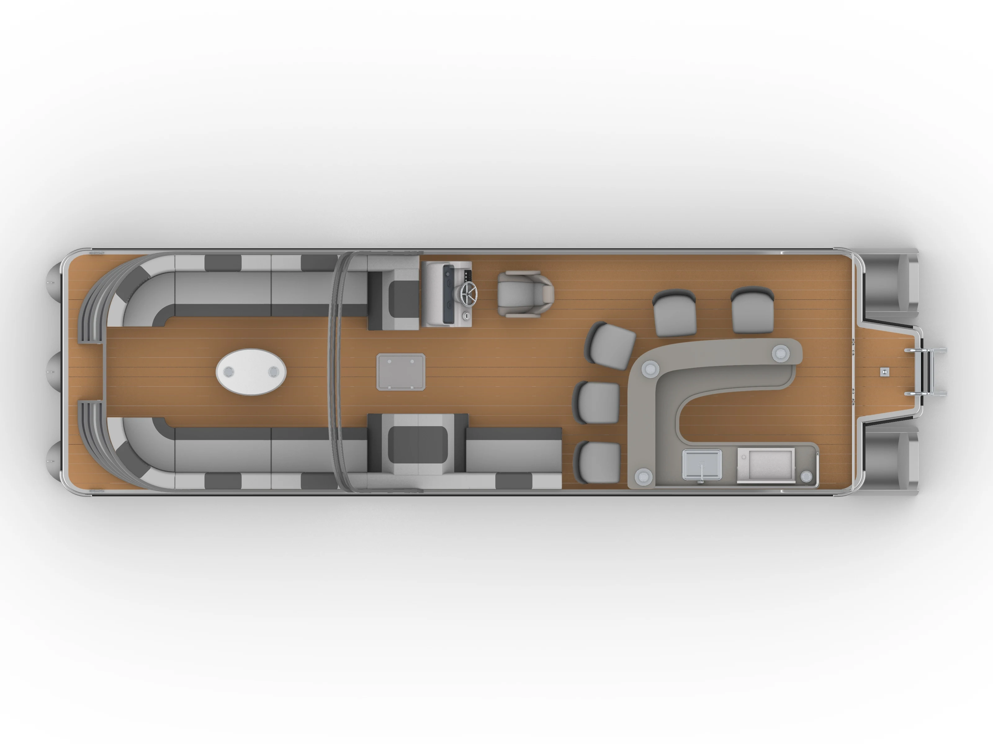 Allhouse Barca pontone da 25 piedi La migliore barca da fiume Galleggiante Barca a remi pontone premium in vendita