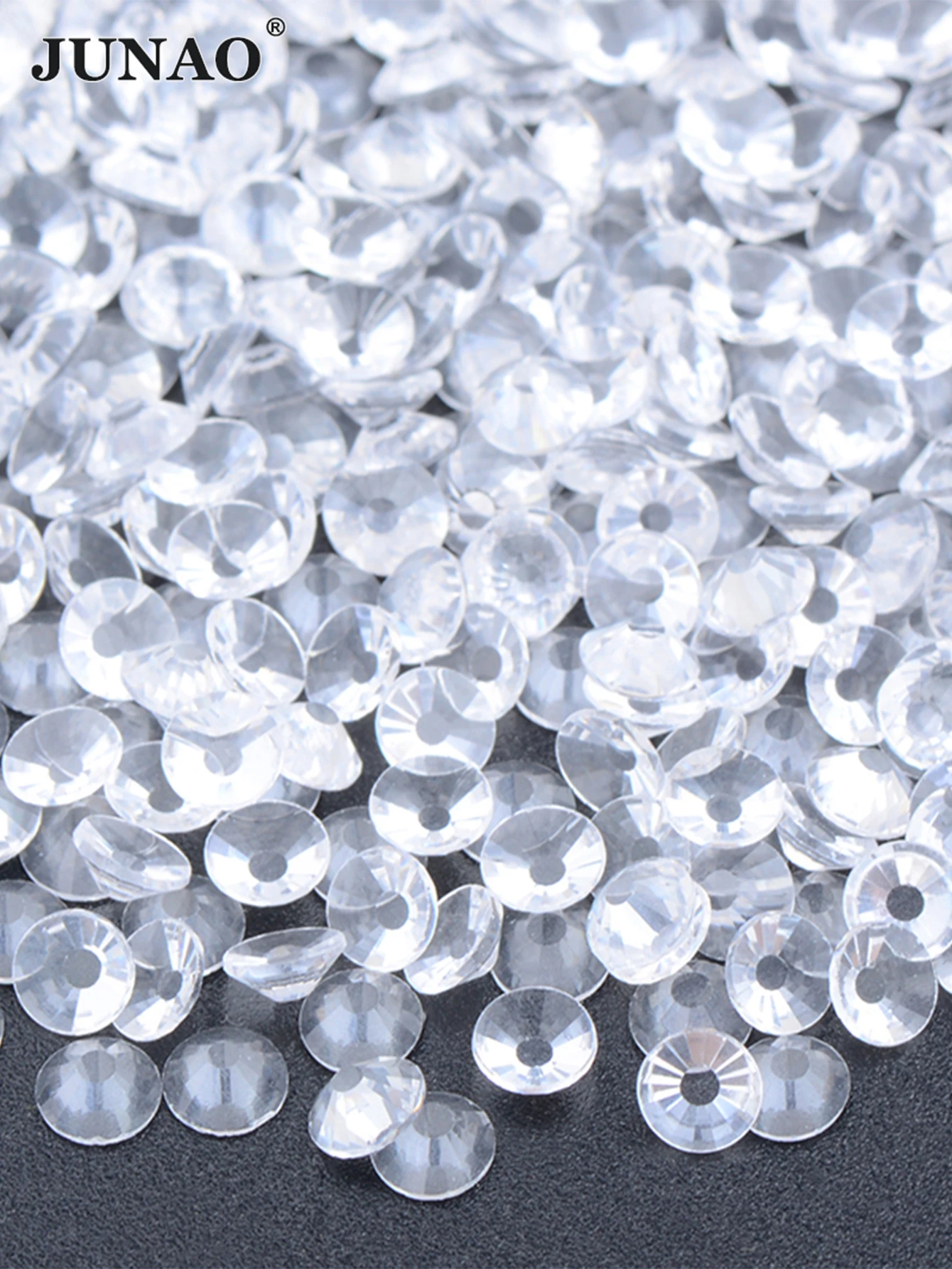 JUNAO Dark Siam ss6 ss10 ss20 ss30 Non Hot-Fix Crystal Beads Nail Rhinestones Applique Flatback Glass Strass Stones For Crafts