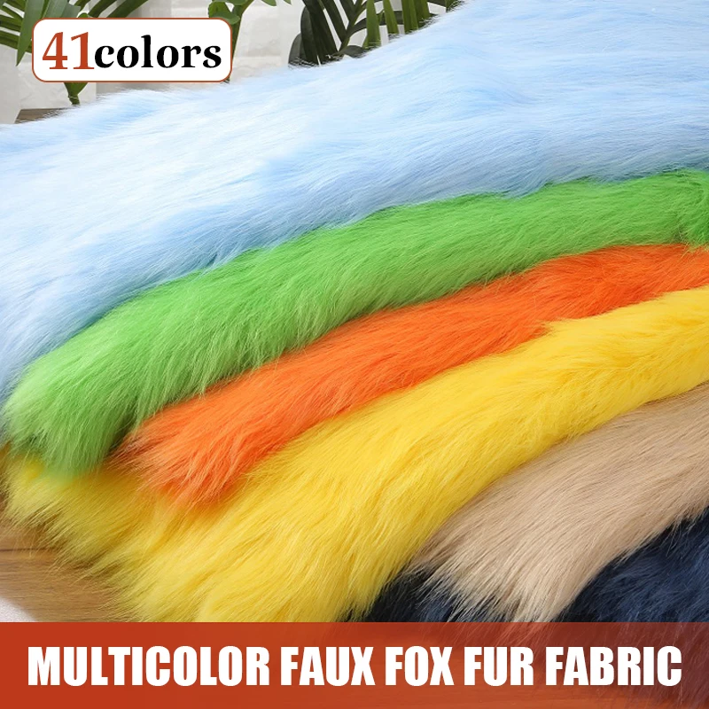 100*170cm Imitation Fox Fur Fabric 5cm Long Artificial Fur Plush Fabric For Diy Carpet Jewelry Phone Counter Cover Photo Props