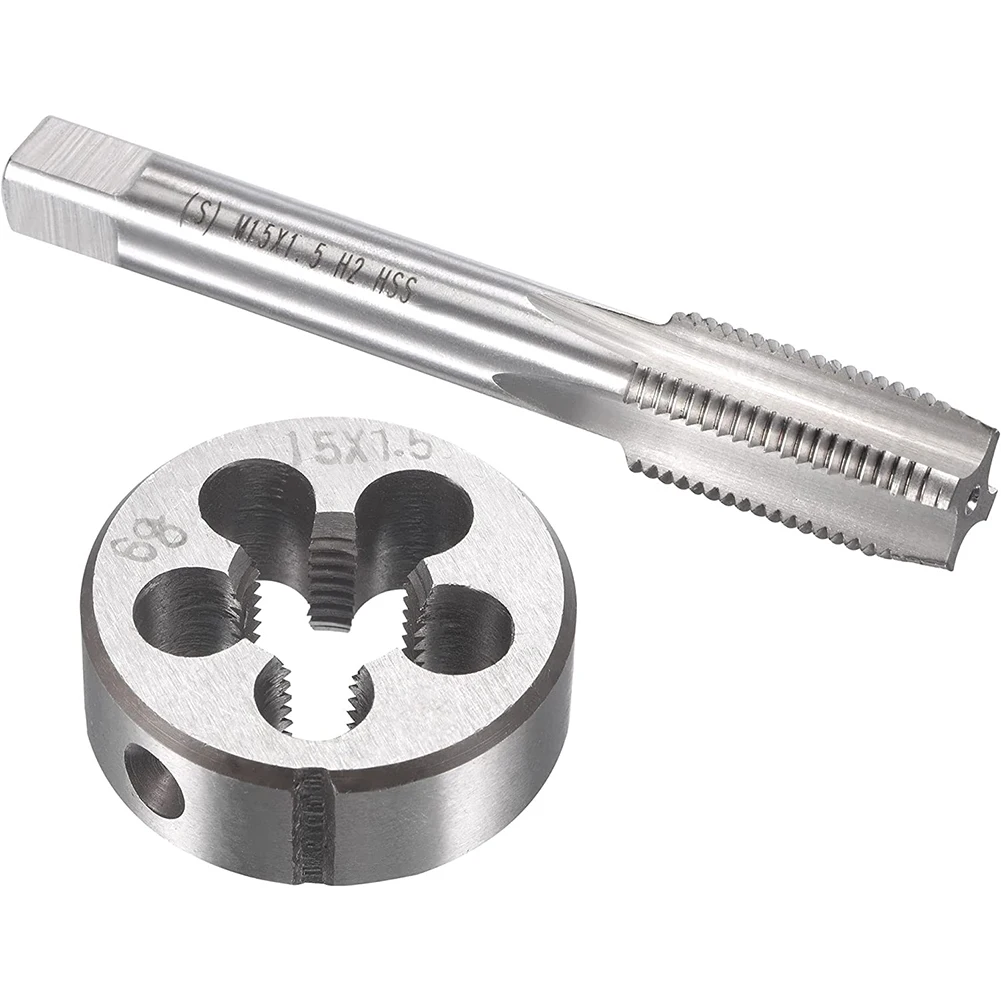 M15 X 1.5mm Metric Taps And Die Sets Right Hand External And Internal Threads Hand Tools Machining Through Holes