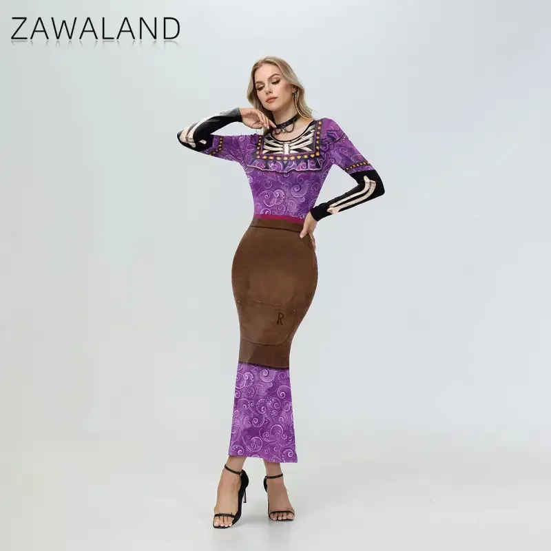 

Zawaland косплей фильм аниме мама Imelda костюм женский длинный Хэллоуин костюмы для ролевых игр День мертвых вечерние нарядное платье kn.7
