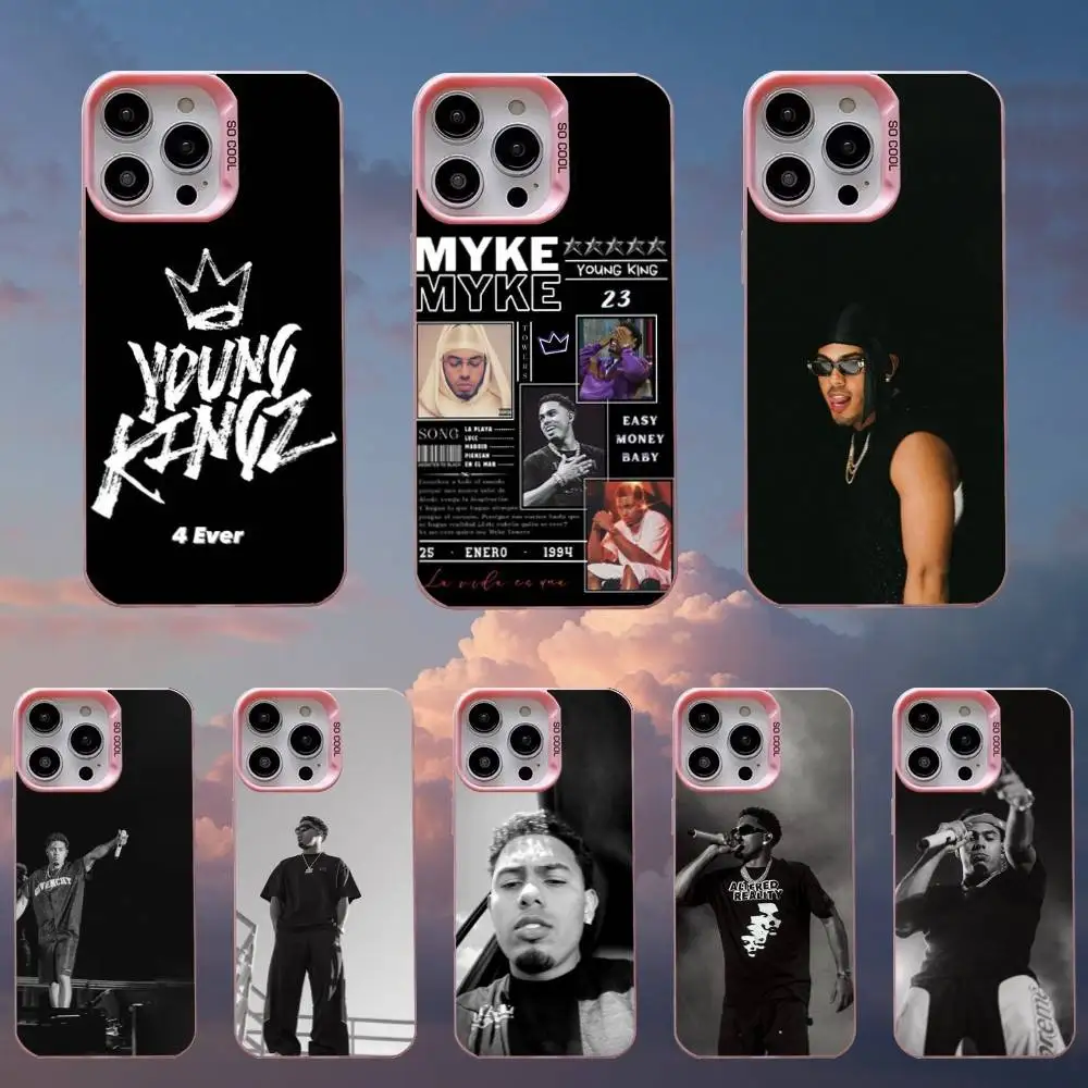 

M-Myke T-Towers Rapper Phone Case For iPhone 16,15,14,13,12,11,Mini,Pro,SE,MAX Pink Matte Silicone Cover