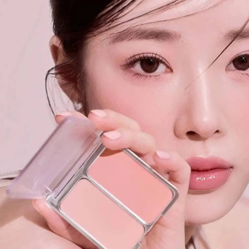 Milk Two-tone Blush Natural Non-fading Non-blurring Double-color Blush Finely Textured Moisturizing Gradient Blush Makeup