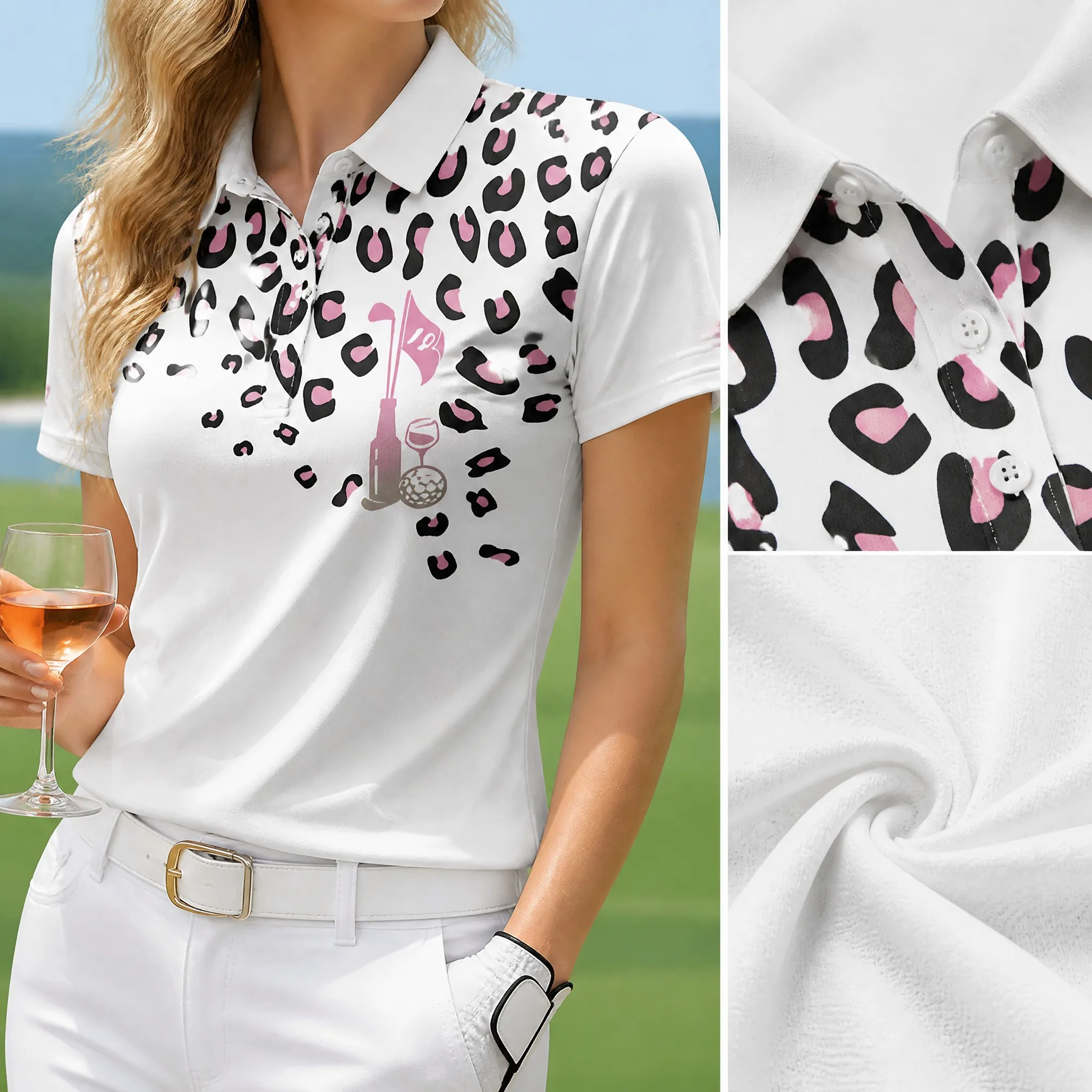 2026 Sommer Golf-Shirt Kurzarm Poloshirt Neues Damen-Poloshirt Bedrucktes Arbeits- und Freizeit-T-Shirt für Damen – Detail 7
