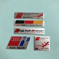 1pcs 알루미늄 자동차 배지 스티커 액세서리 아우디 콰트로 RS S-라인 A5 A6 C5 C6 C7 A4 B5 B6 B7 B8 B9 A7 A8 Q7 Q5 Q3 A3 RS TT