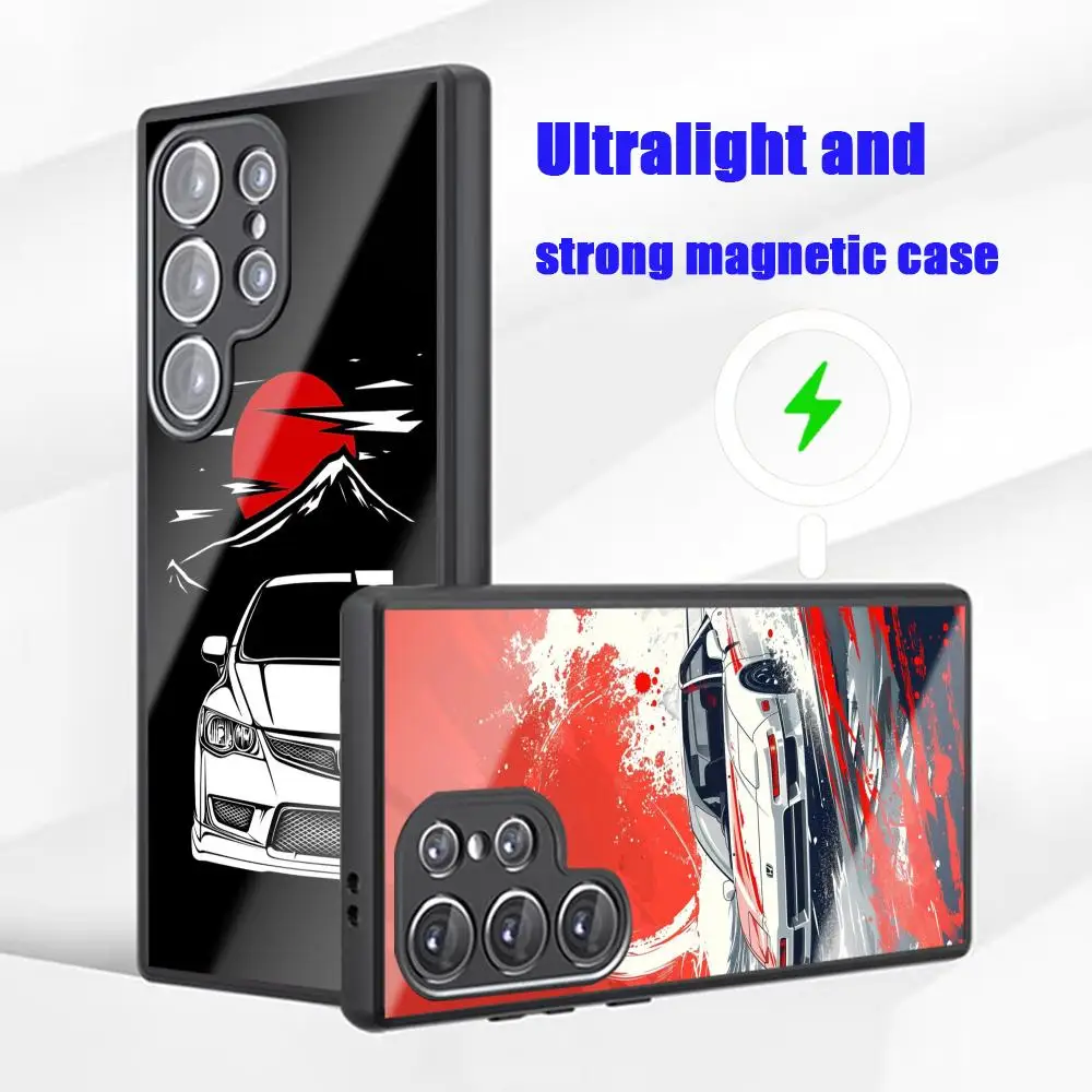 Sport Car JDM Phone Case For Samsung S26 S25 S24 S23 S22 S21 S20 Plus Ultra Fold A Glass Magnetic Case H-HonDaES Popular