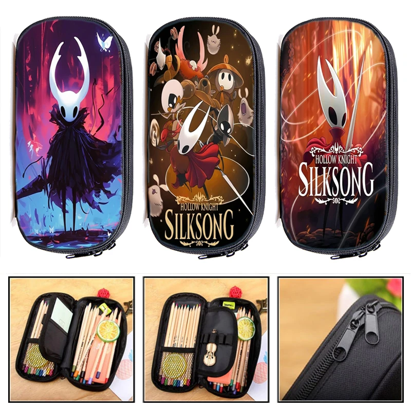

Пенал Hollow Knight 2 Silksong, магнит на холодильник, школьные канцелярские принадлежности, пенал с мультяшными персонажами, сумка для карандашей для детей, подарки, пенал для школьников