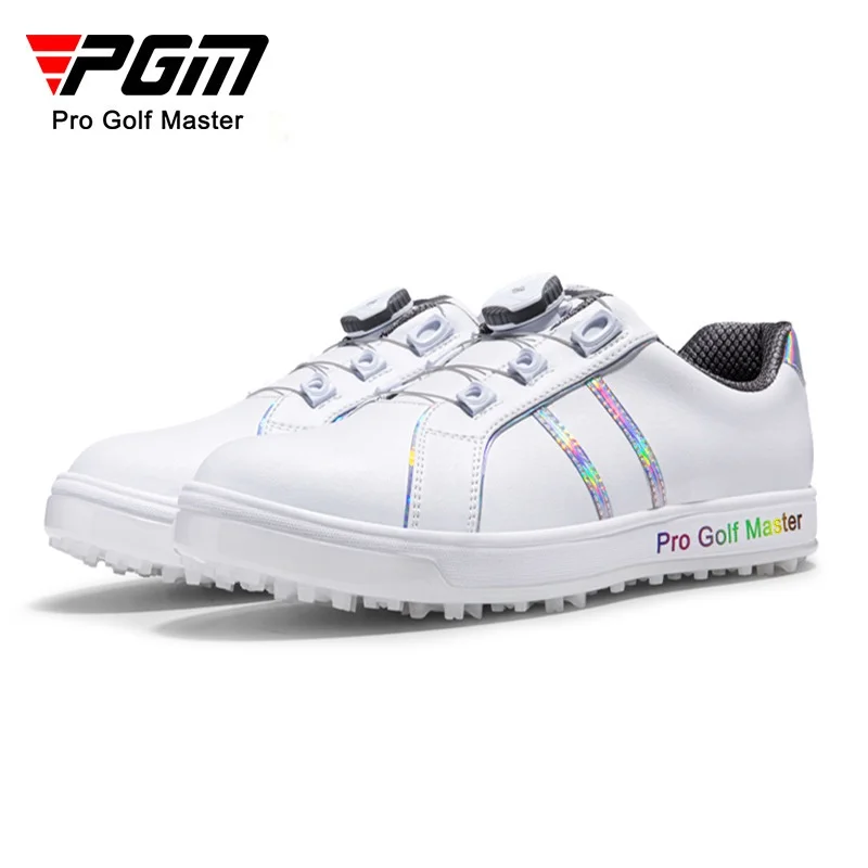 

PGM Golf Shoes for Women Knob Laces Series White Sport Shoe with Waterproof Microfiber Leather Non-slip Sole Design Sneakers