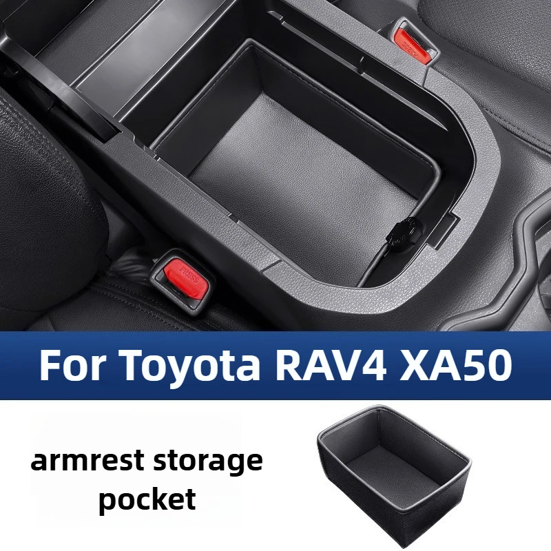 

Armrest Box Storage Bag For Toyota RAV4 XA50 Accessories 2026/2025 Leather Material Expand Storage Shock-Absorbing 2020-2024