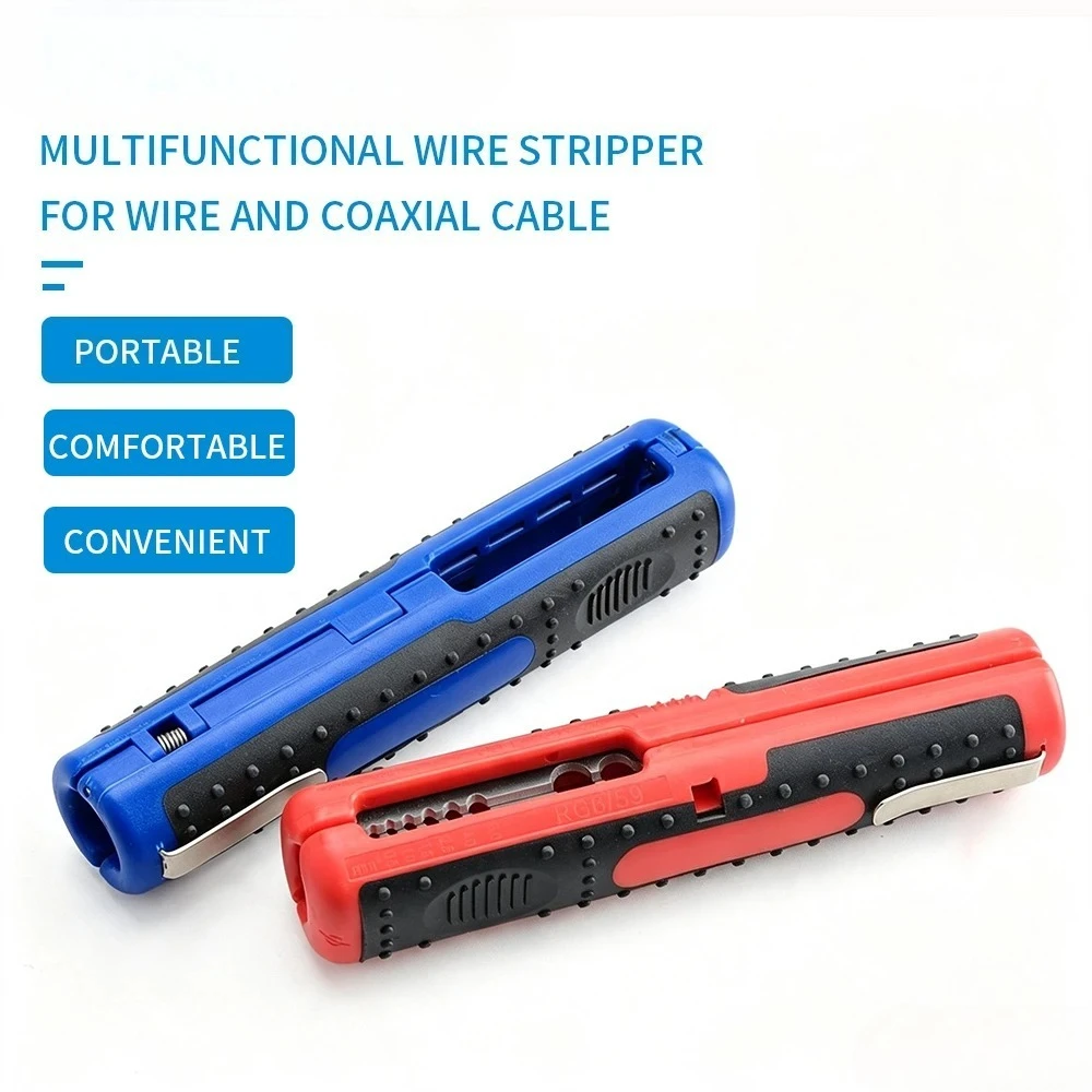 Portable Multifunctional Wire Stripper Cutter with Anti-Skid Handle Pen Clip Design for Electrical Network Cables