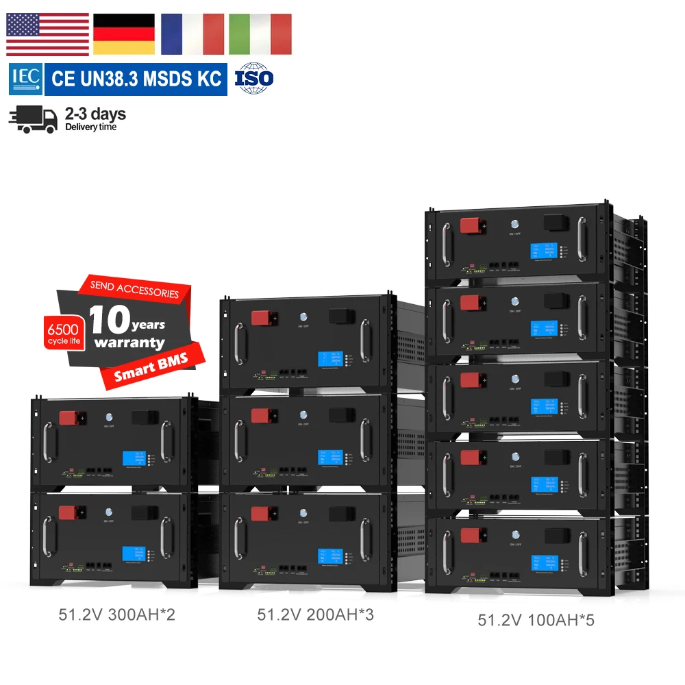 

5KWH 10KWh 15KWh High Capacity 300Ah 280AH 200AH 100Ah 51.2V Lifepo4 Battery Grid Solar Household Energy Storage System
