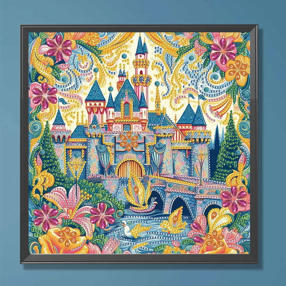5D fai da te parziale speciale trapano a forma di pittura diamante castelli decorazione 30x30cm