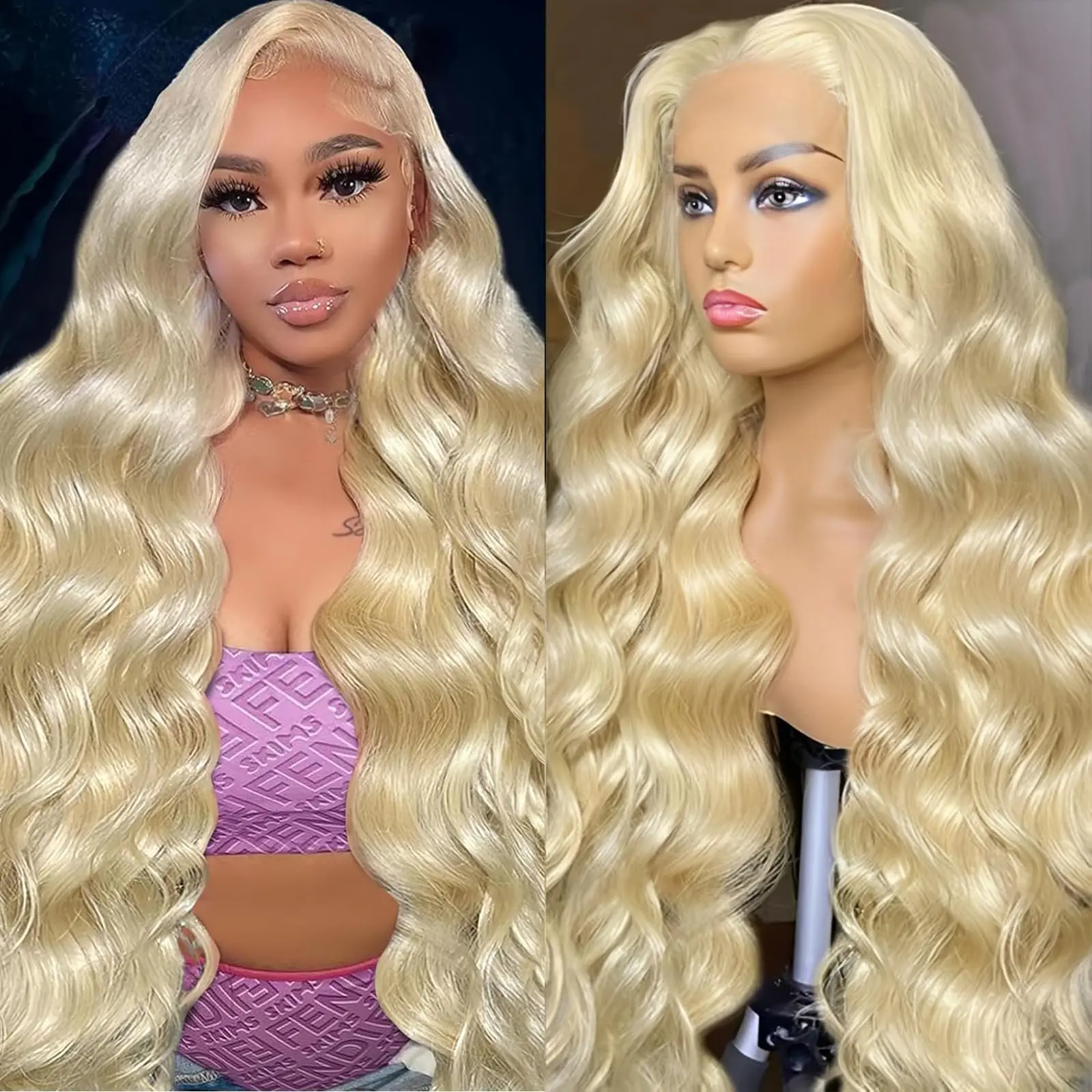 13x6 HD Transparent 613 Blonde Lace Frontal Human Hair Wigs Body Wave Lace Wigs Tuneful 613 Blonde Lace Front Human Hair Wigs