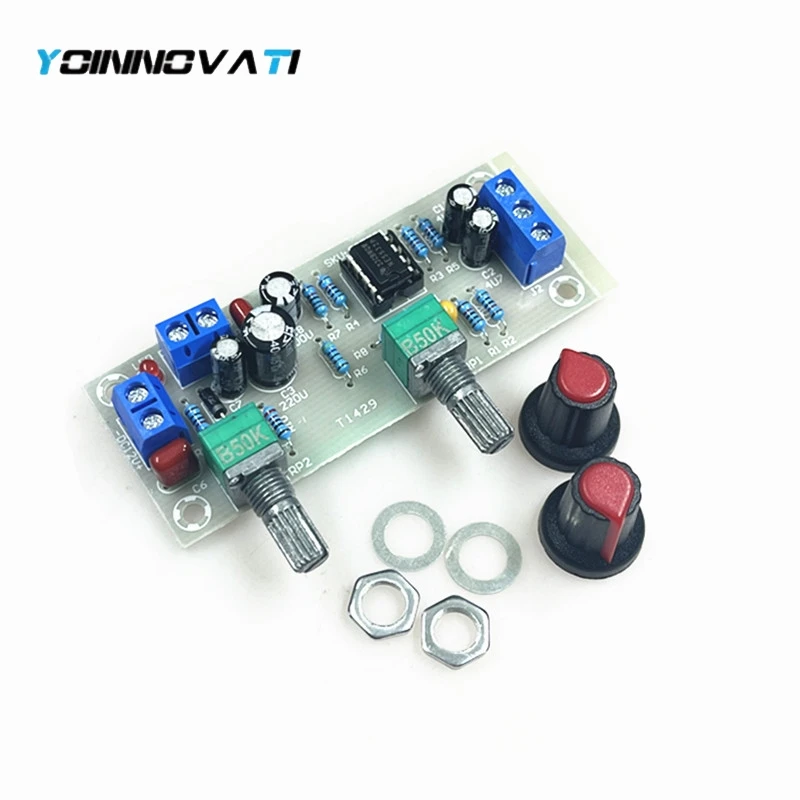 1pcs DC 12V 24V Low-pass Filter NE5532 Bass Tone Subwoofer Pre-Amplifier Preamp Board Low Pass Filter LPF