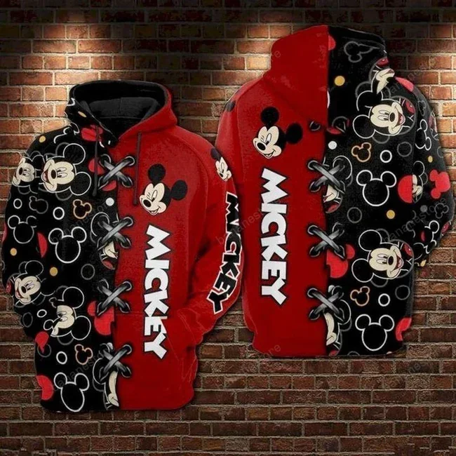 Disney 3D Hoodie MK MOUSE Hoodie MK MOUSE WITH BOOK MAGICIAN Red Hoodie Cute DN MK MOUSE Hoodie Costume