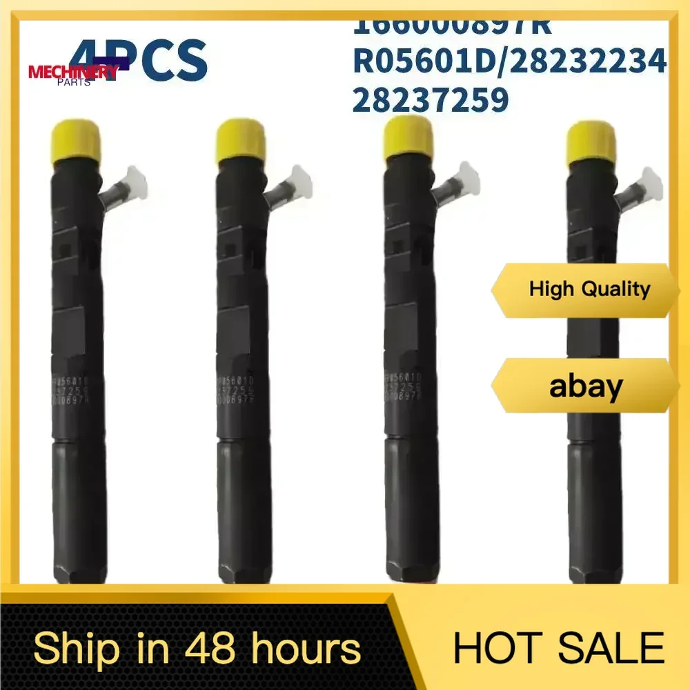 

New high quality Set of 4 Fuel Injector 28237259 166000897R EJBR05601D R05601D 28232234 For Renault